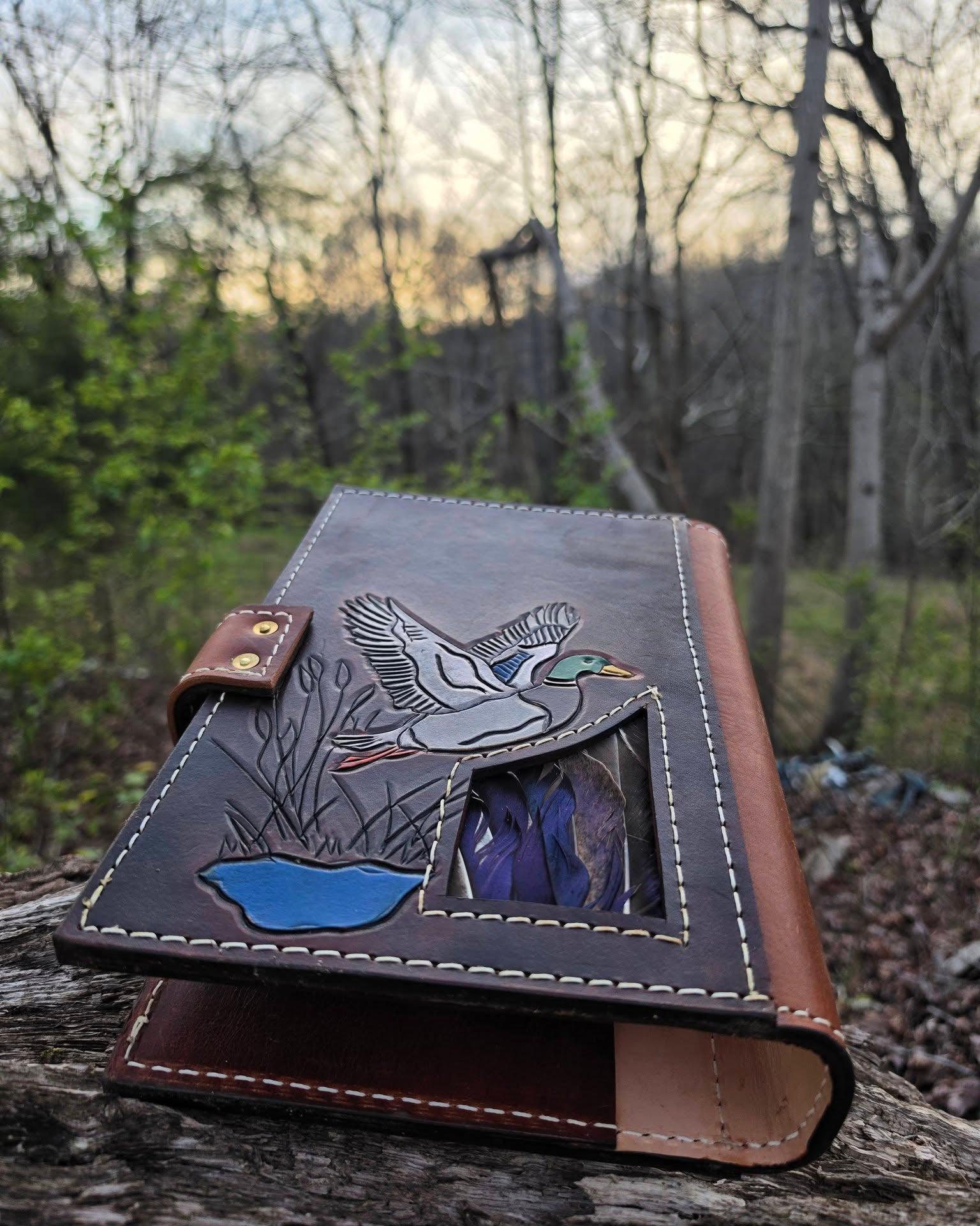 Stained Bible Cover FRONT & BACK - Mallard, Turkey, & White Tail