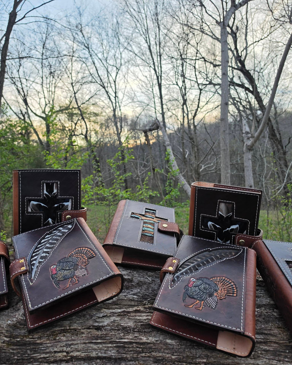 Stained Bible Cover FRONT & BACK - Mallard, Turkey, & White Tail