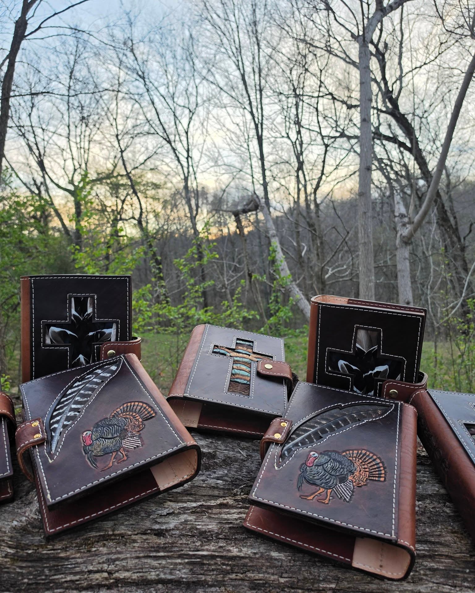 Stained Bible Cover FRONT & BACK - Mallard, Turkey, & White Tail