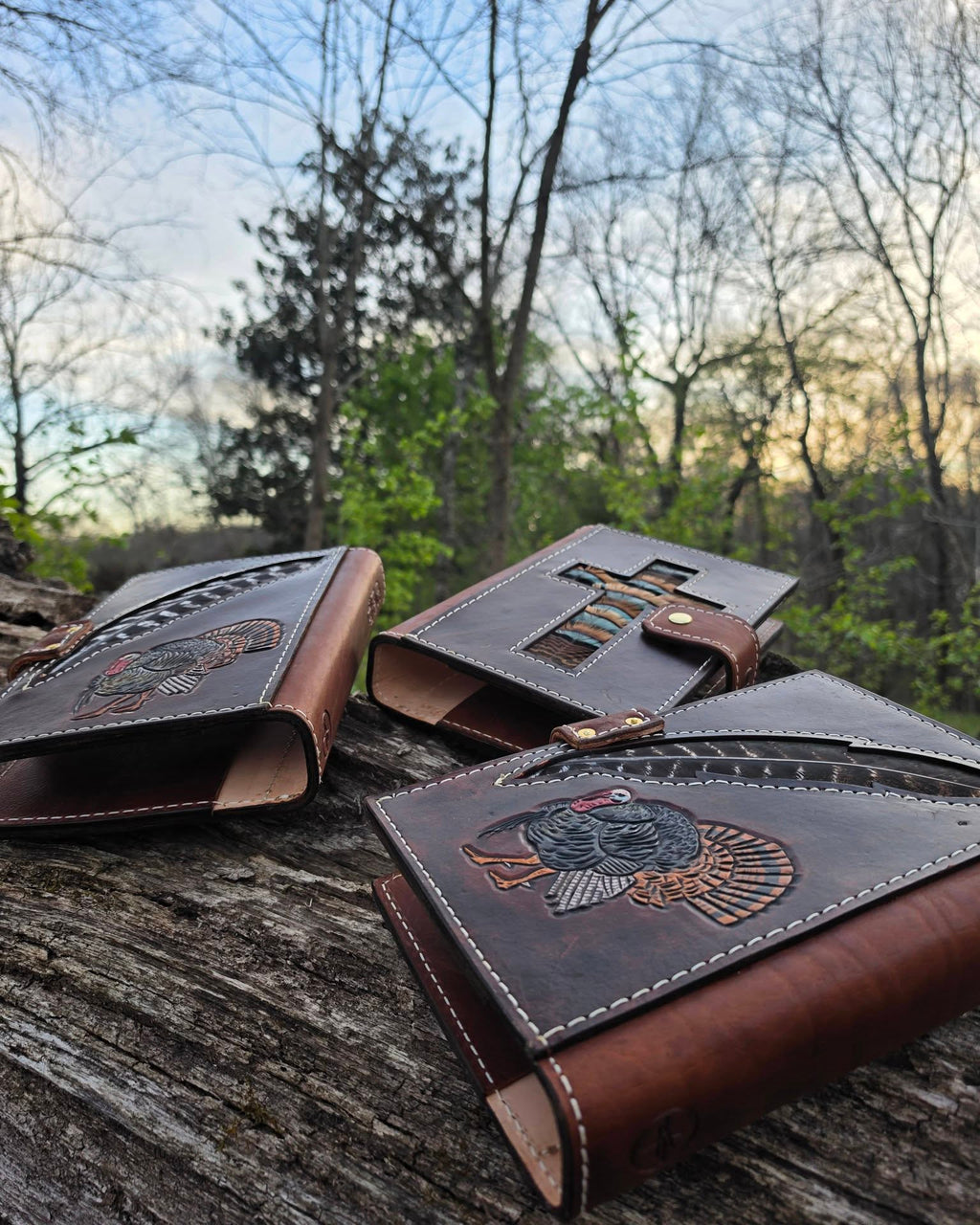 Stained Bible Cover FRONT & BACK - Mallard, Turkey, & White Tail
