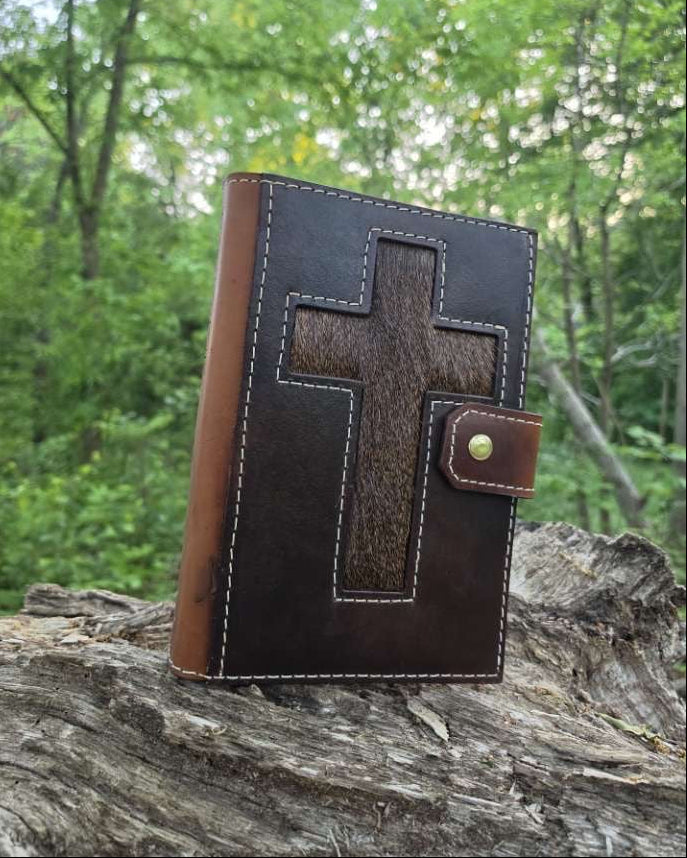 Stained Bible Cover FRONT ONLY - Mallard, Turkey, & White Tail